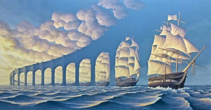 A bridge of boats