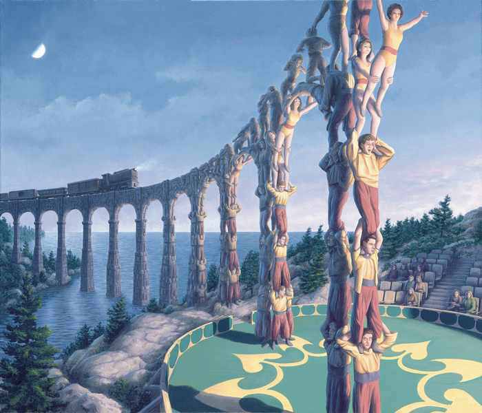 A human bridge
