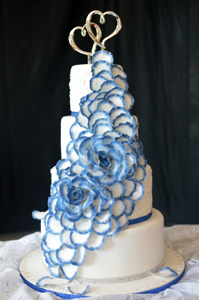 Blue Rose Wedding Cake