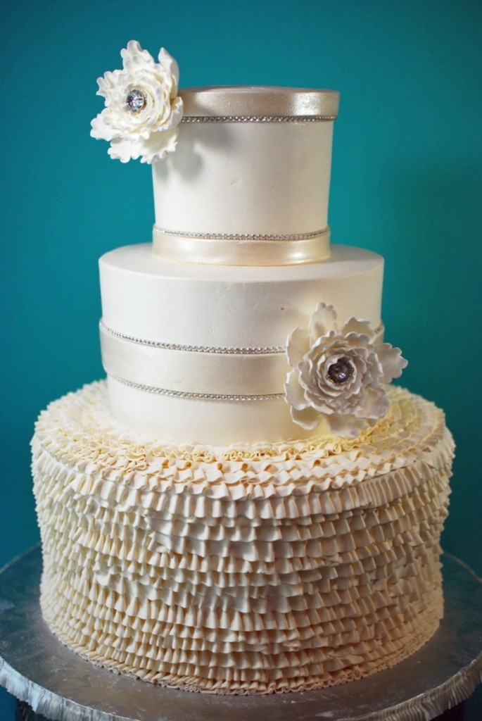 Buttercream Ruffle Wedding Cake