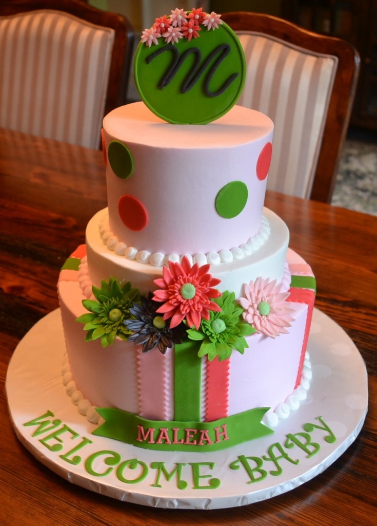 Gerber Daisy Baby Shower Cake