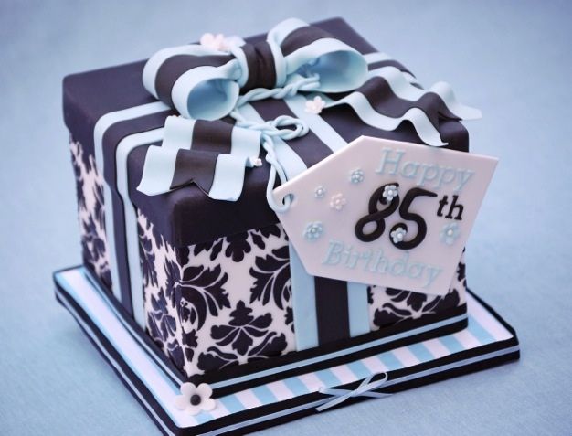 Gift Box Cake for an Elegant Grandmother