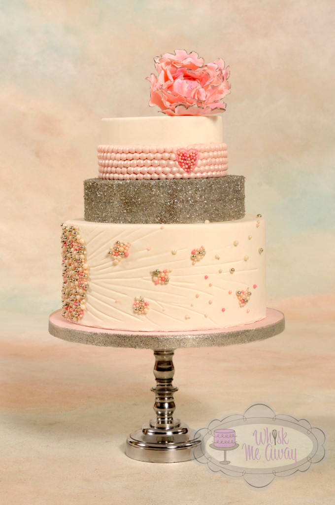Pink Pearl Wedding Cake