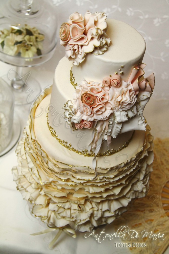 Vintage Ruffles Shabby Couture Cake