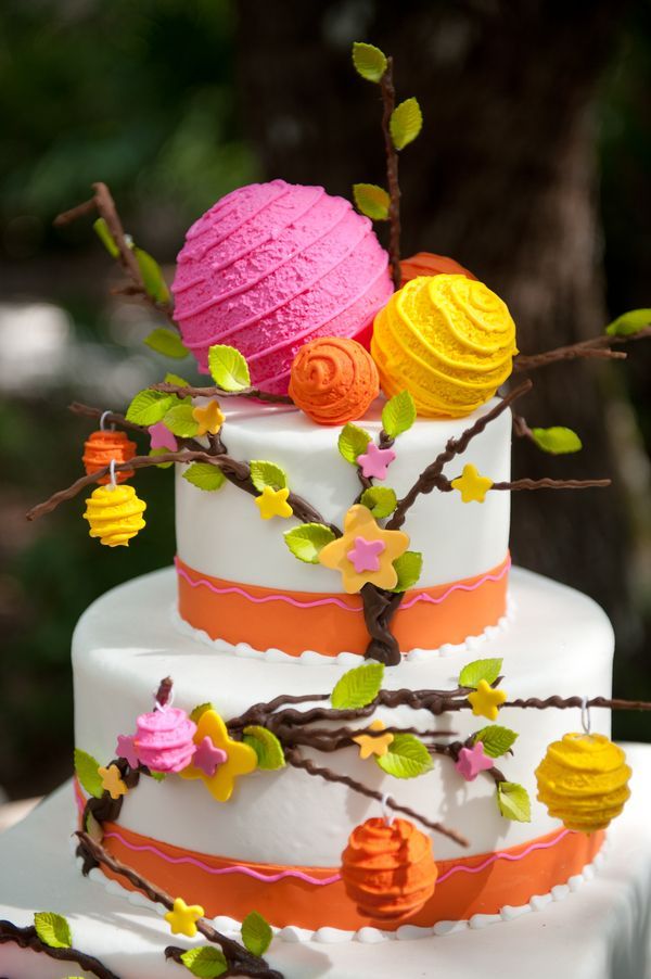 Colorful Hanging Lanterns Cake