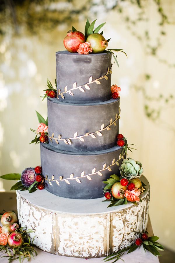 Gray Pastel Wedding Cake
