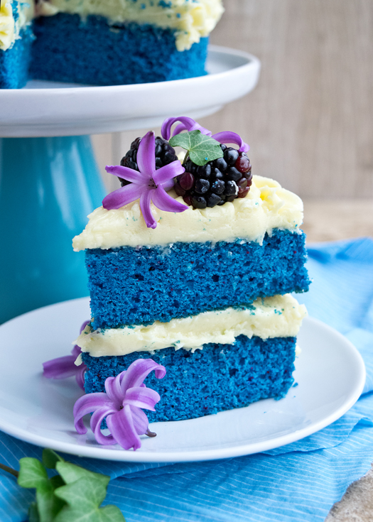 Slice of a Blue Velvet Naked Cake