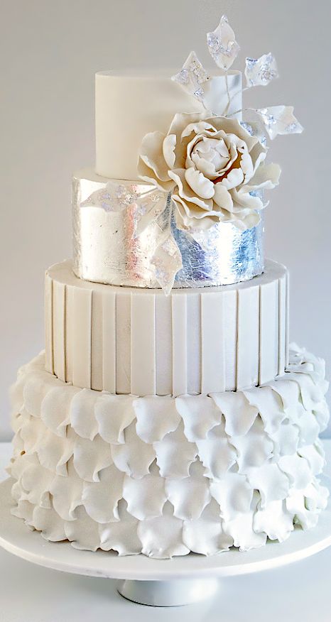 Metallic White Cake