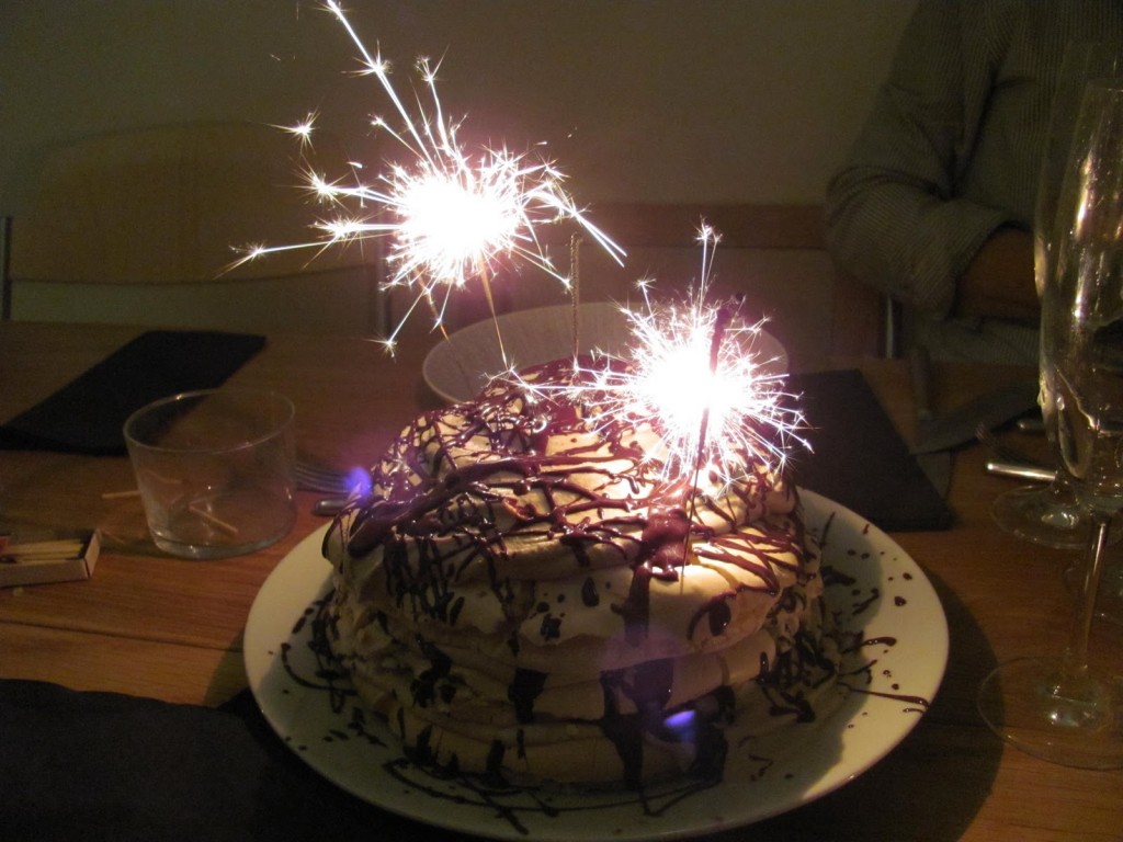 Mont Blanc Layer Cake with Sparklers