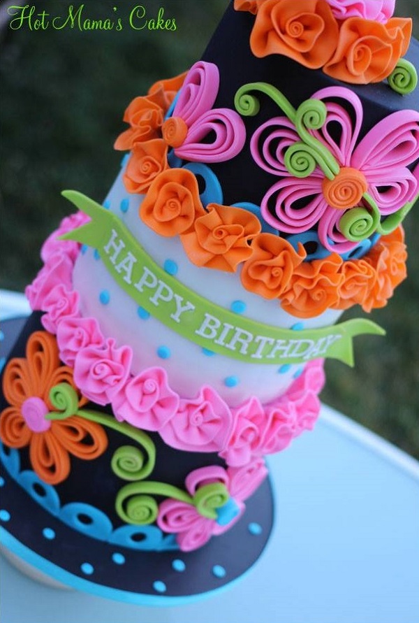 Neon Birthday Cake