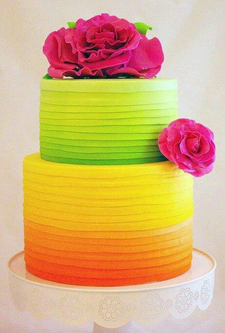 Neon Ombre Cake