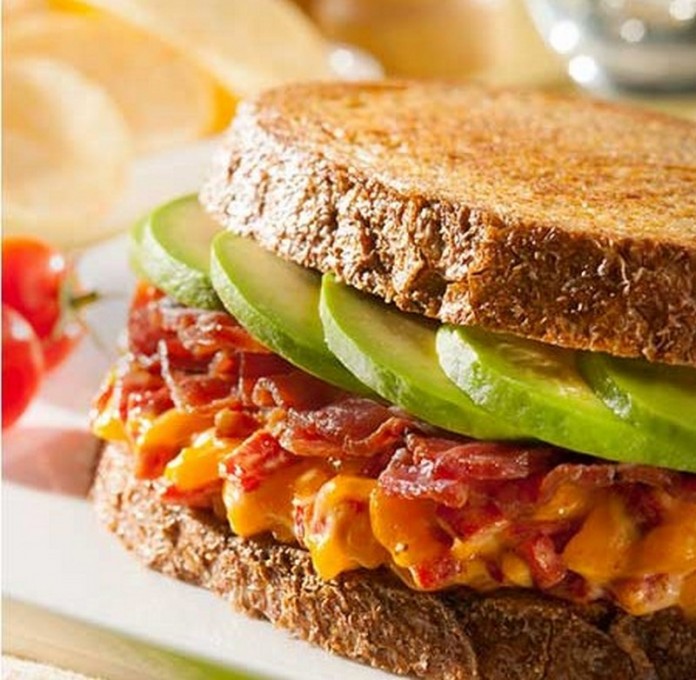 Grilled Pimento Cheese with Avocado & Bacon Sandwich